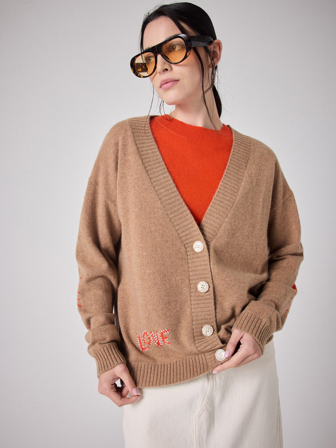 Pink cashmere cardigan