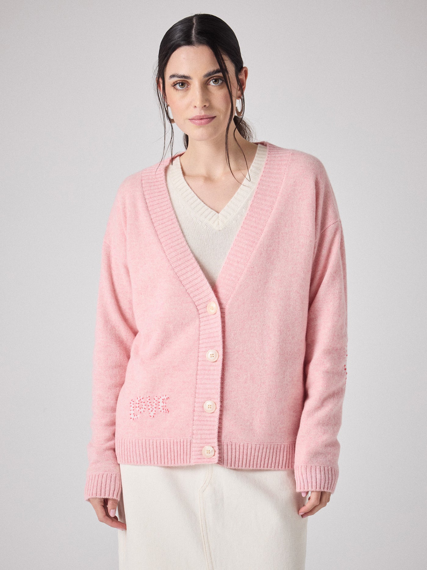 Pink cashmere cardigan