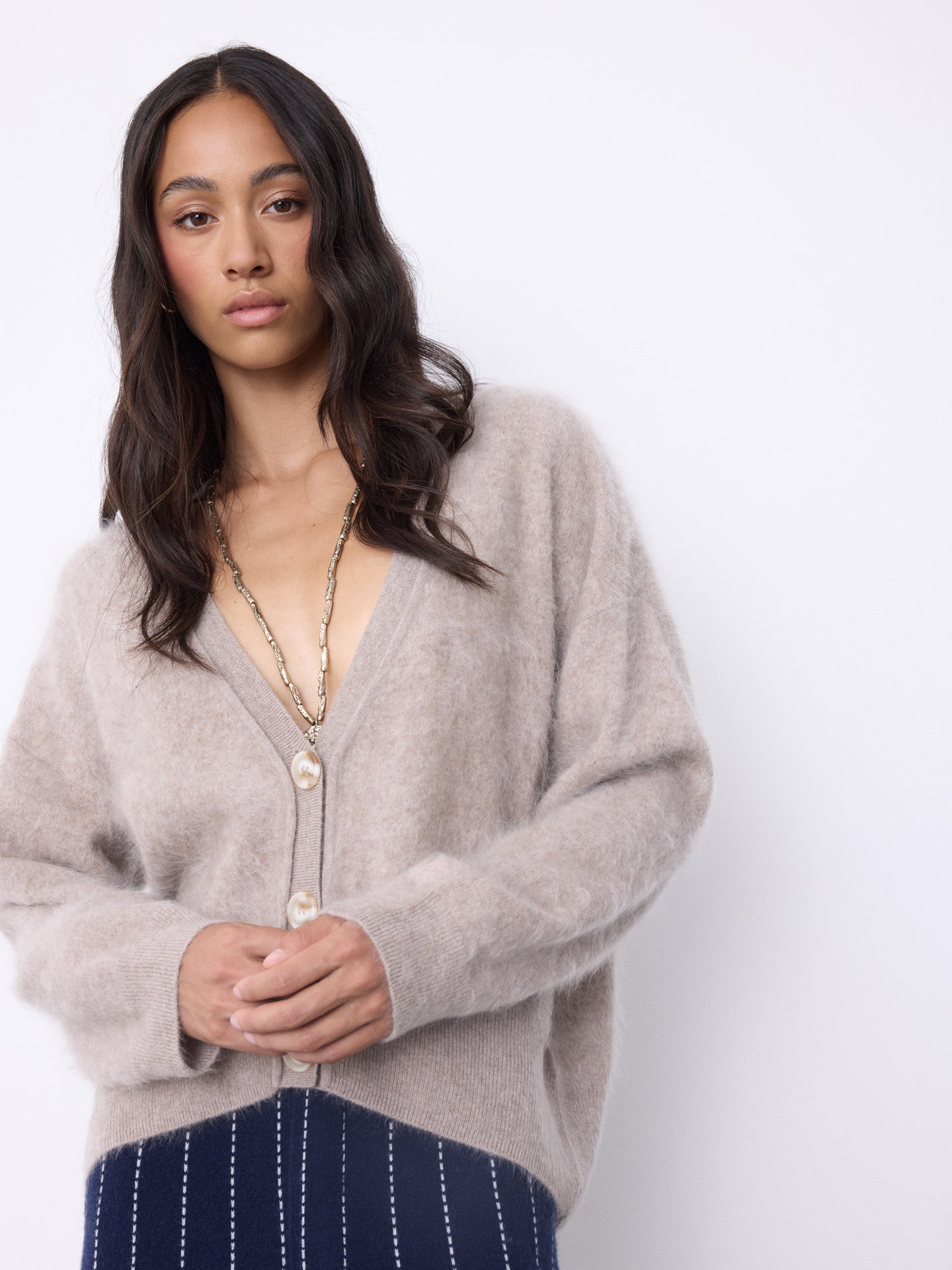 トップス Brushed Cashmere Cardigan 100% cashmere 2 ply gauge 12 • Notshy Cashmere