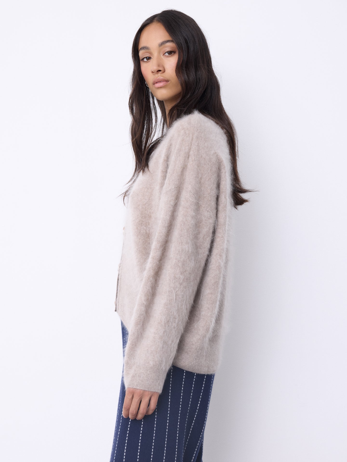 トップス Brushed Cashmere Cardigan 100% cashmere 2 ply gauge 12 • Notshy Cashmere