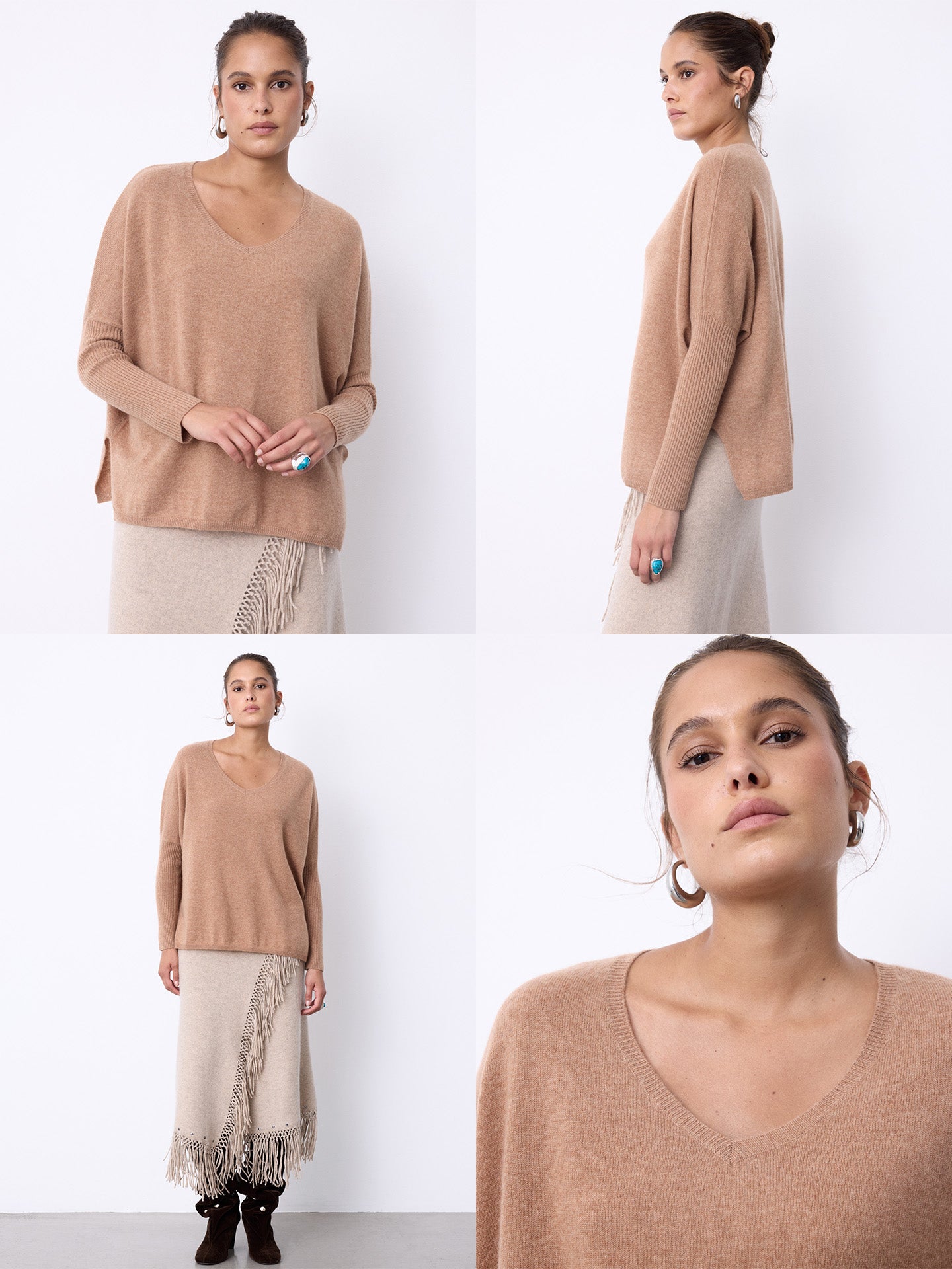 ニット+セーター Cashmere C/N Poncho Knit Classic Cashmere Poncho – Clinton Hill Cashmere Company