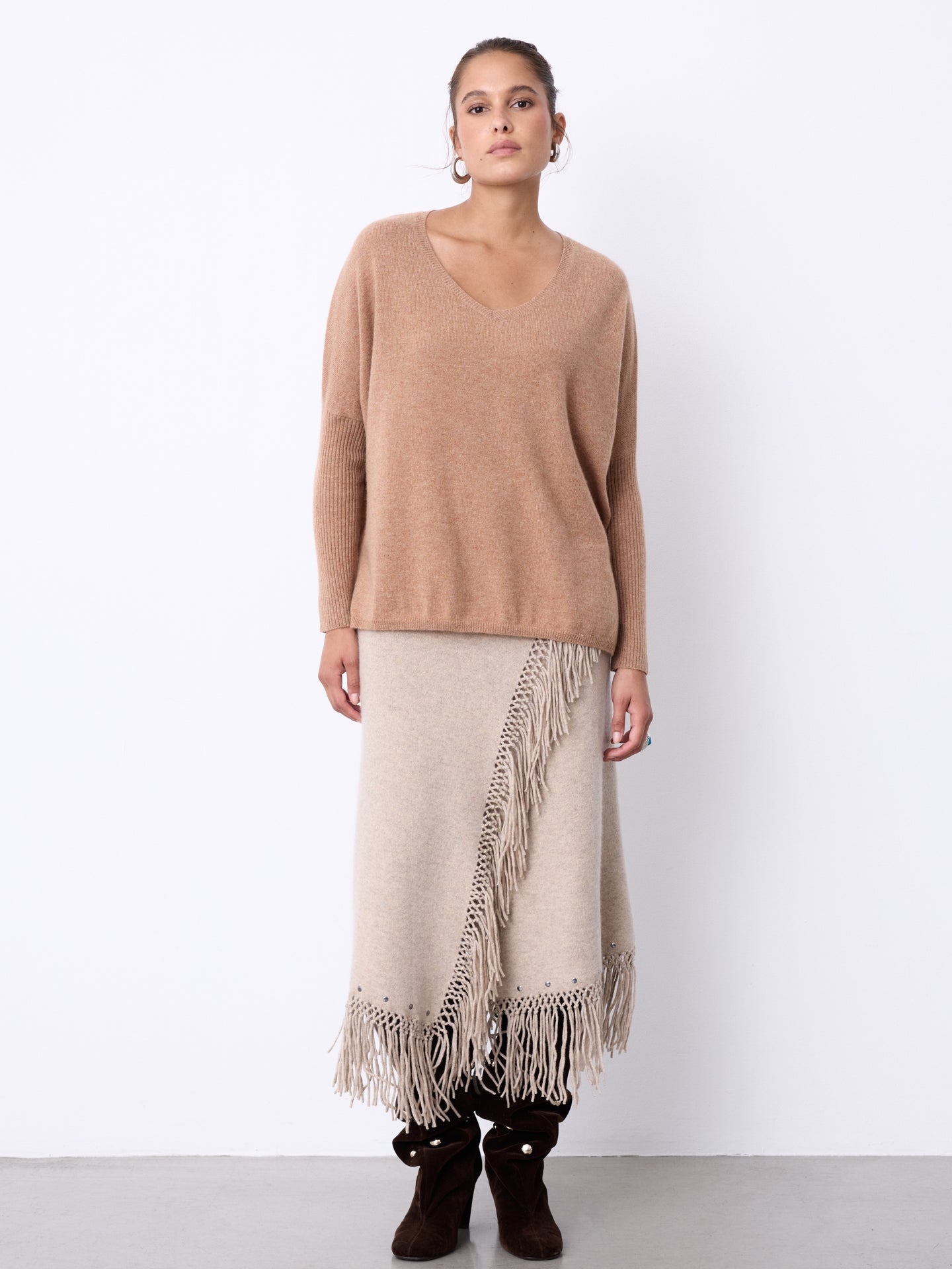ニット+セーター Cashmere C/N Poncho Knit Classic Cashmere Poncho – Clinton Hill Cashmere Company
