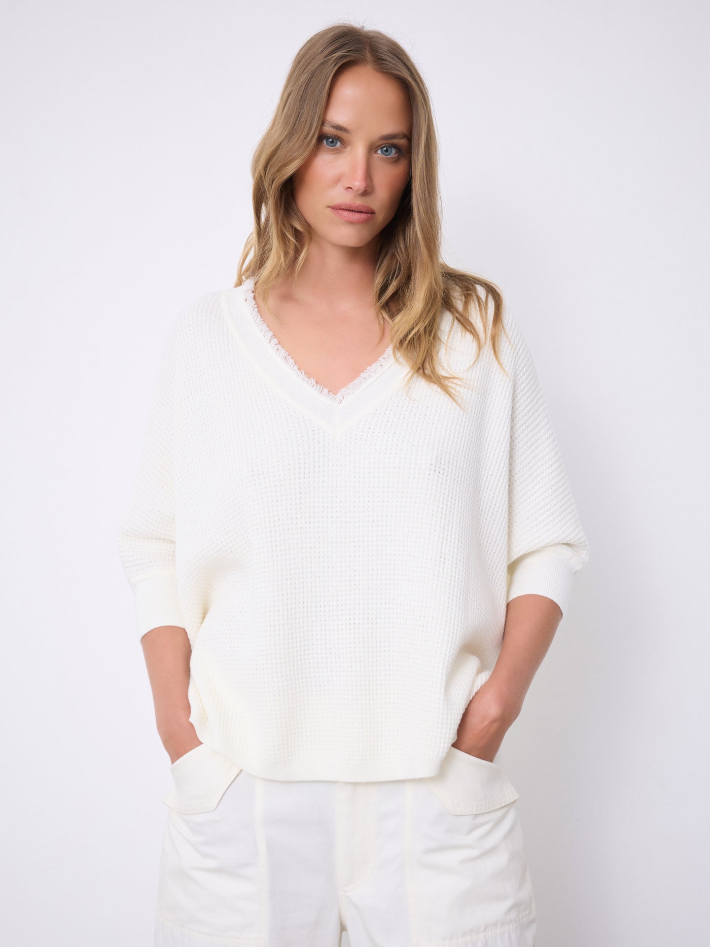 Pull poncho coton cachemire Leah