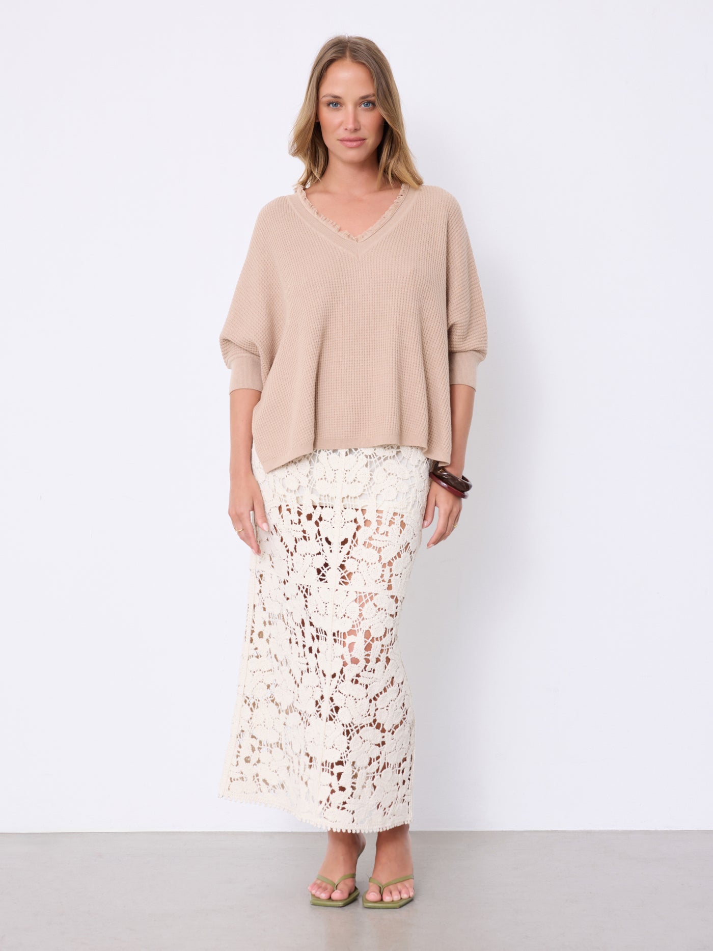 Pull poncho coton cachemire Leah