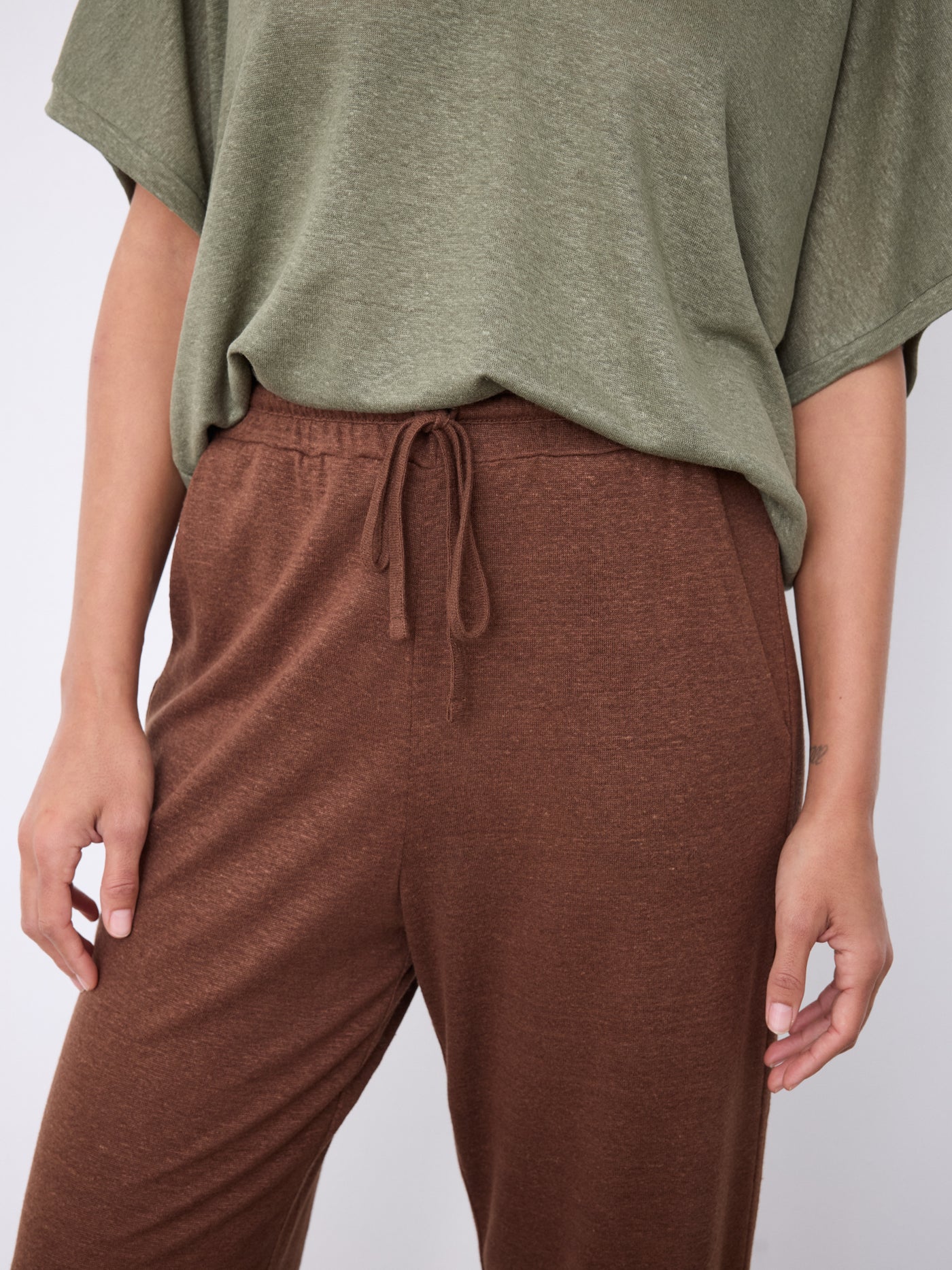 Satin linen trousers