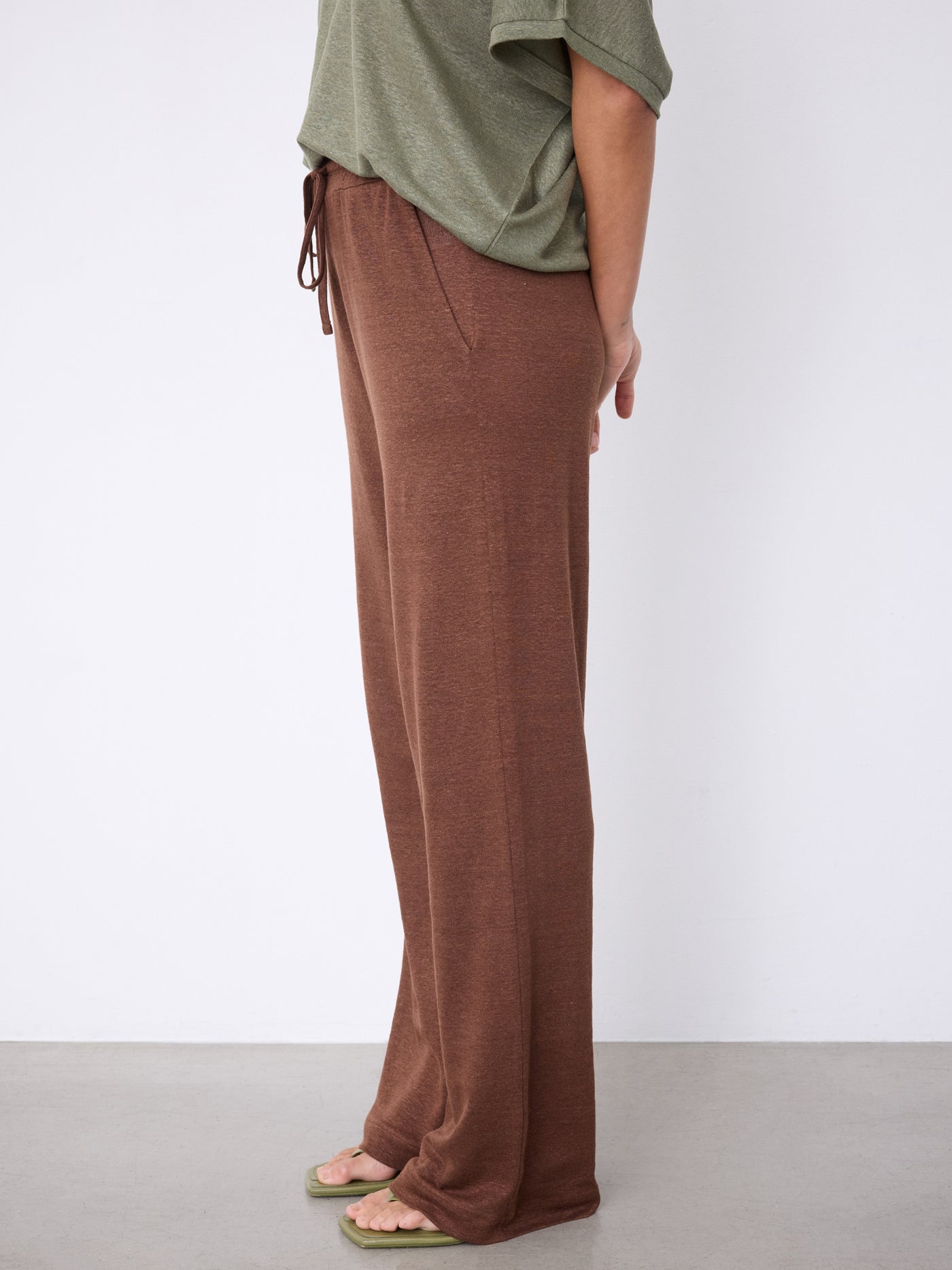 Satin linen trousers